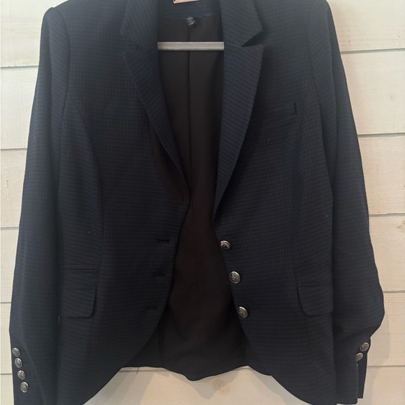 WHBM Black and Purple Houndstooth printed blazer in size 12. Great condition! - Picture 5 of 12